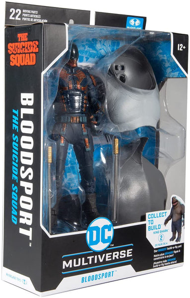 McFarlane Toys DC Multiverse Bloodsport (The Suicide Squad) 7" Action Figure with Build-A King Shark Piece and Accessories