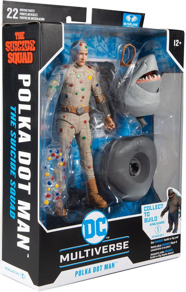 McFarlane Toys DC Multiverse Polka Dot Man (The Suicide Squad) 7" Action Figure with Build-A King Shark Piece and Accessories