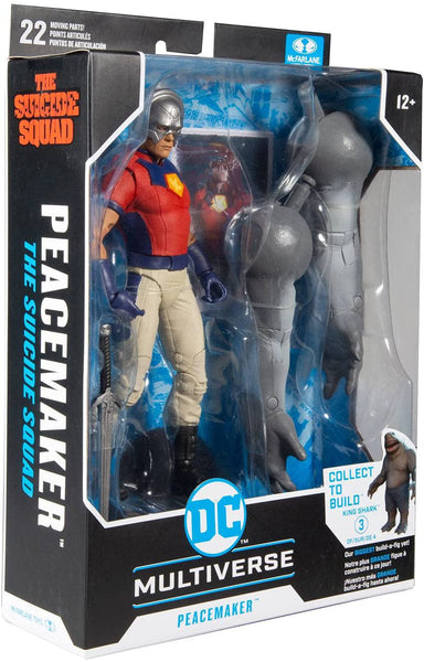 McFarlane Toys DC Multiverse Peacemaker (The Suicide Squad) 7" Action Figure with Build-A King Shark Piece and Accessories