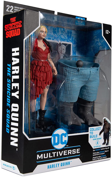 McFarlane Toys DC Multiverse Harley Quinn (The Suicide Squad) 7" Action Figure with Build-A King Shark Piece and Accessories