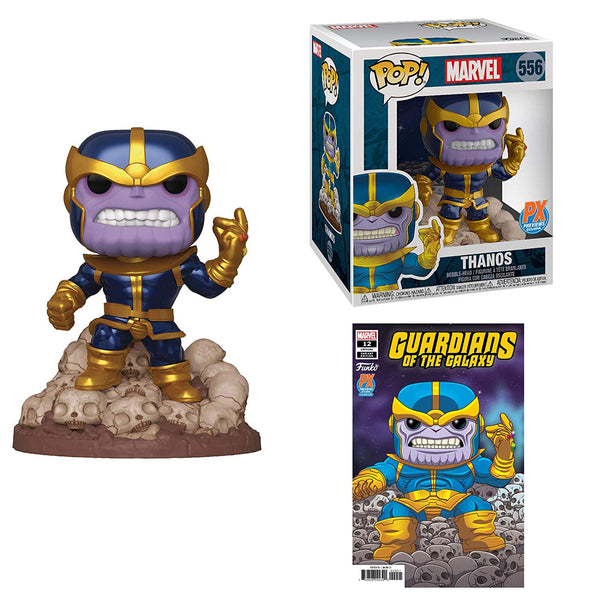 Pop! Marvel: Deluxe Thanos (Snapping) PX Previews Limited Edition and PREVIEWS Excl Guardians of The Galaxy #12 Variant 2pc Set