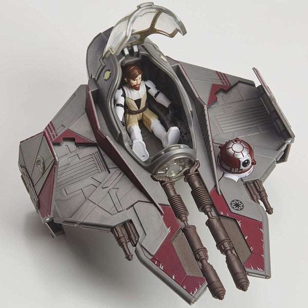 Star Wars Mission Fleet Stellar Class OBI-Wan Kenobi Jedi Starfighter Starfighter Run 2.5-Inch-Scale Figure and Vehicle