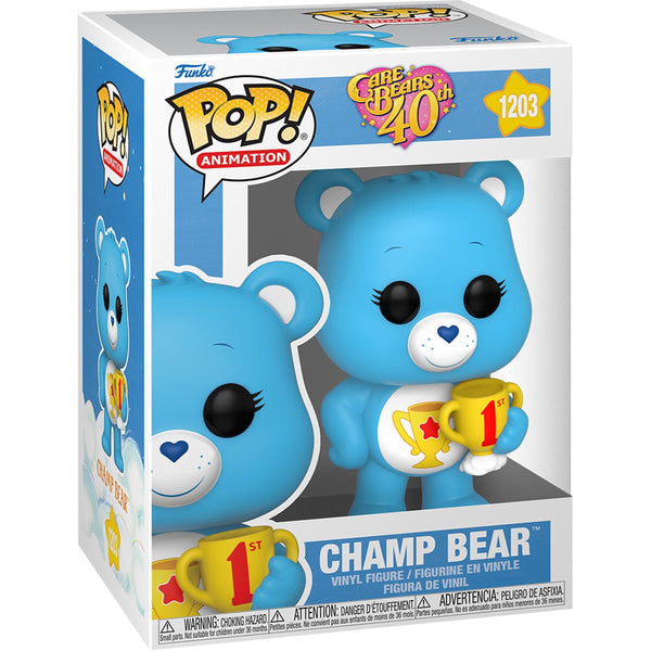 Funko Pop! Animation : Care Bears 40th Anniversary - Champ Bear #1203 (Chance at Flocked Chase)