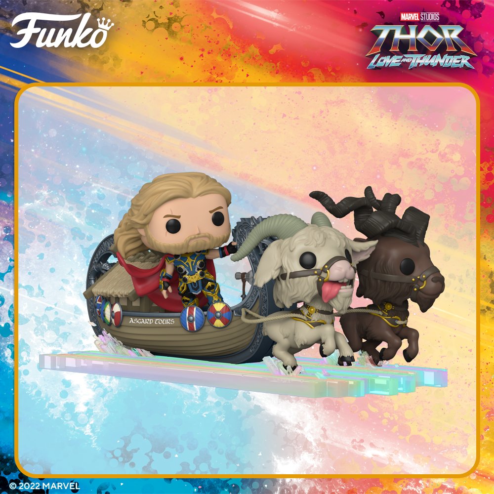 Funko Pop! Rides Marvel: Thor: Love and Thunder - Thor, Toothgnasher, and Toothgrinder Goat Boat Super Deluxe Pop! Ride