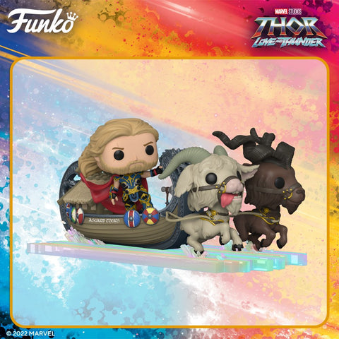 Funko Pop! Rides Marvel: Thor: Love and Thunder - Thor, Toothgnasher, and Toothgrinder Goat Boat Super Deluxe Pop! Ride (PRE-ORDER)