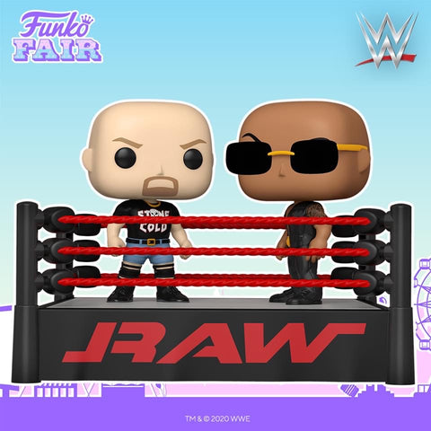 Funko Pop! WWE: The Rock Vs. Stone Cold Steve Austin in Wrestling Ring Moment