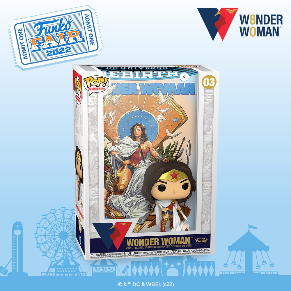 DC Comics Pop! Comic Cover Figure with Case - Wonder Woman 80th - Wonder Woman (Rebirth) on Throne