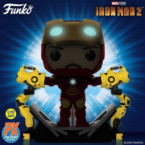 Iron Man 2 Iron Man MK IV with Gantry Glow-in-the-Dark 6-Inch Deluxe Pop! Vinyl Figure - Previews Exclusive