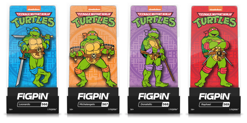 FiGPiN Classic: Teenage Mutant Ninja Turtles 2020- Bundle of 4 (#566, #567, #568, #569)